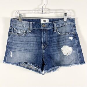 Paige Women's Daryn Short Size 29 Distressed Denim Shorts Festival Coachella